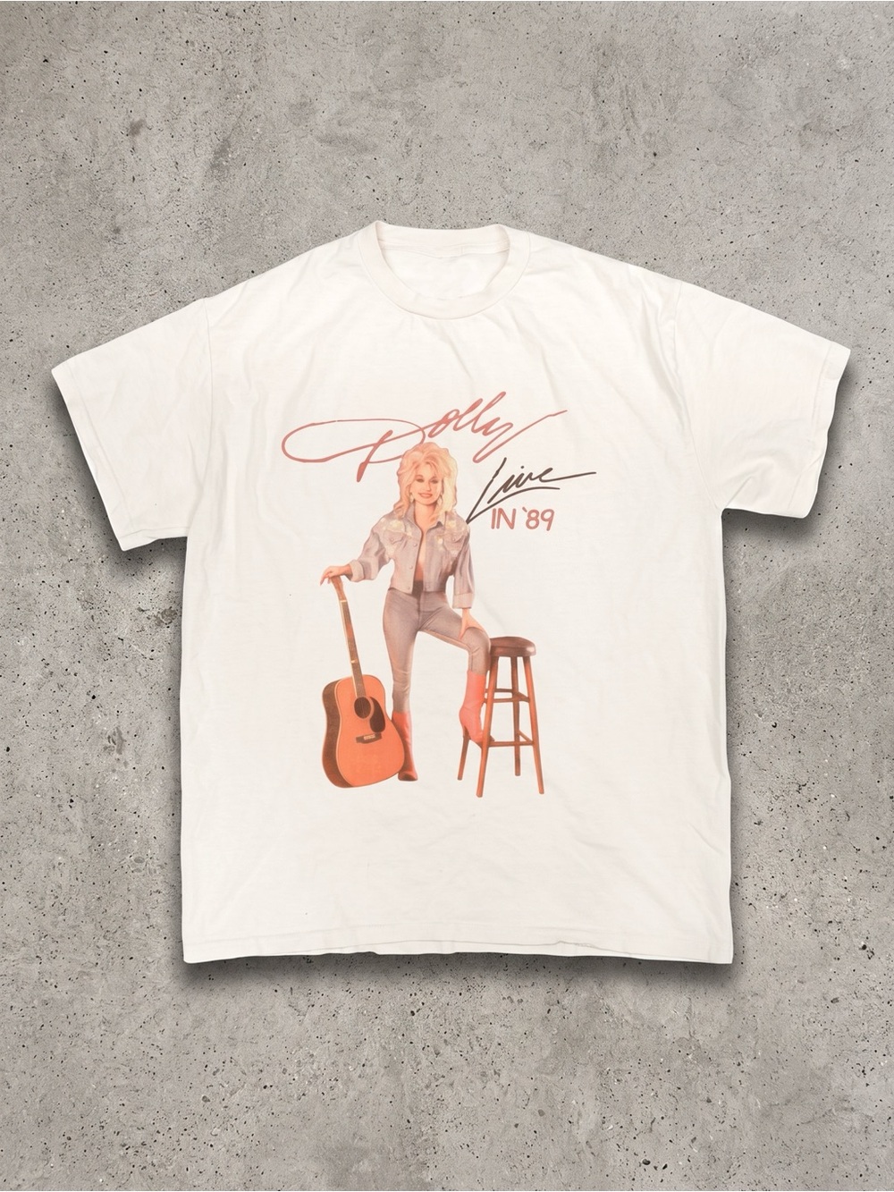 In Memory of Dolly Parton Live in '89 Vintage Tour Cream T-Shirt